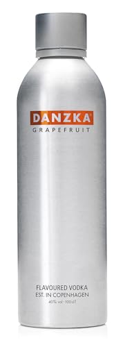 DANZKA Grapefruit – 1 L Premium Vodka mit 40 % vol. – Aluminiumflasche im Skandinavisches Design est. in Copenhagen