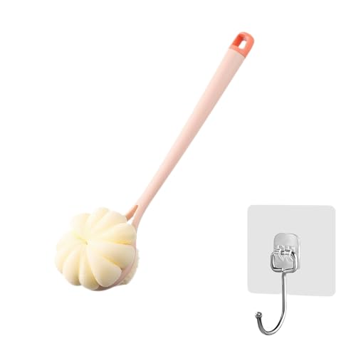 Spazzola da Bagno, Spazzola Schiena Doccia con Manico Lungo, 2 in 1 spazzola per Corpo a Doppia Faccia, Per Uomini, Donne e Anziani, per Massaggio Dorsale e Pulizia Completa (Rosa)