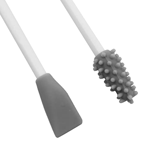 VOANZO Wiederverwendbare Wattestäbchen, waschbar, tragbar, Silikon-Tupfer, Doppelspitze, Silikon-Wattestäbchen für Make-up, Ohrenreinigung, Schönheit (schwarz + grau), 2 Stück