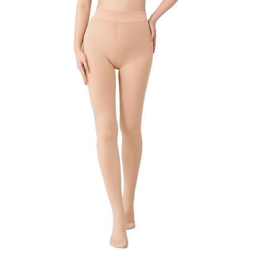 Image of YAGAXI Fleece Lined Opaque Tights for Women - 2 Pairs 200D Warm Winter Pantyhose with Control Top