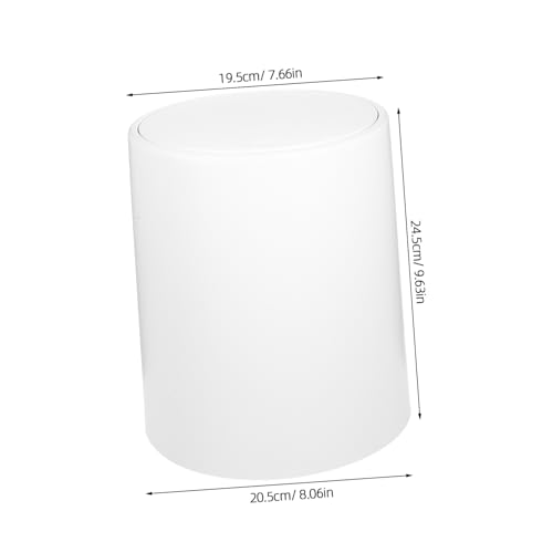 Caneca de basura moderna rectangular con tapa blanca miniatura 2