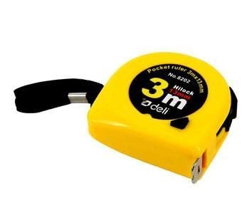 Tap Measure - 7.50 m Heavy Duty Nylon Coated Measuring Tape Imperial and Metric Measurement with Metal Belt Clip (Black Yellow) (3m)