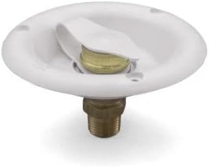 MUSM 94218 Rv Camper City Water Inlet Fill Dish with Brass Check Valve Polar White Pn