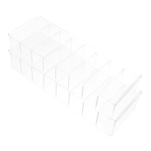 Cabilock 2pcs Acrylic Tea Bag Storage Organizer Clear Divided Holder for Easy Access Kitchen Countertop Cabinet Pantry Space Efficient Tea Packet Box for Freshness Preservation