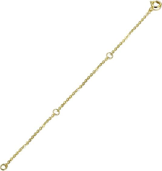 Fooui 14K Gold Chain Necklace Extender 3 Inch Delicate Durable Adjustable Gold Chain Extender for Gold Necklace Bracelet Anklet