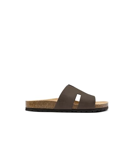 Image of Sandgrens Handmade Unisex Cork Slides | European Top Grain Leather Sandals with Soft Suede Footbed and EVA Rubber Sole | Avila