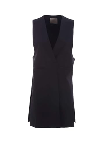 Gilet femme Yes Zee noir maille douce anti-bouloche pour l'hiver