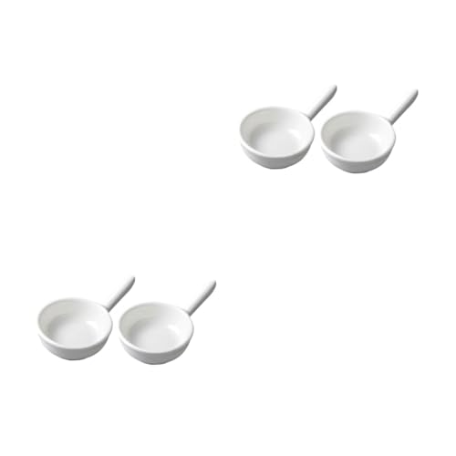 OUNONA 2sets Snack Holder Soy Sauce and Condiment Plates with Handle Kitchen Dipping Dishes for Appetizers Spices and Seasoning Creative Table Decorations 2pcs*2