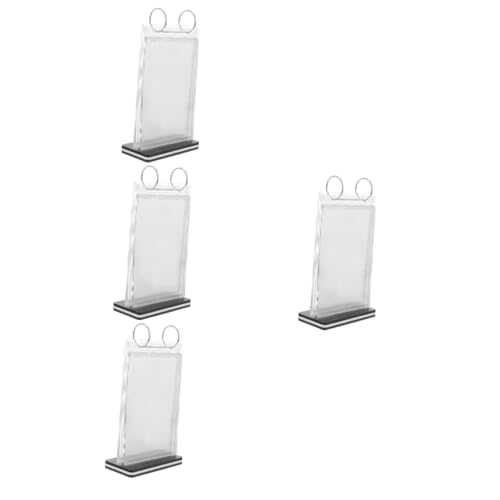 VILLFUL 4pcs Menu Display Stand Catalog Holder for Desk Store Label Holder Retail Tag Holder Poster Holder Menu Holder Stand Table Display Holder Sign Menu Holder for Table Pvc Transparent