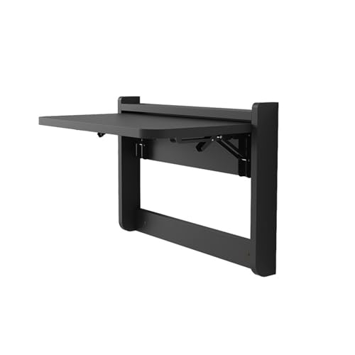 Table pliante murale design noir mat avec plateau flottant rabattable - 2