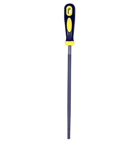 Jon Bhandari Tools 8 inch Round File with PVC Handle | Coarse Cut Hand File for Metal, Wood, DIY & General Purpose Use