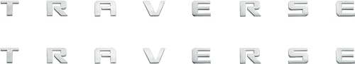 Image of 2Pcs Door Emblem 3D Letters Badge Nameplate Sticker Decals Replacement for 2018+ Traverse (Chrome), EI-SilveCutom#2