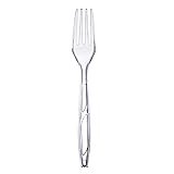 [50 Count] Premium Heavyweight Disposable Clear Plastic Forks