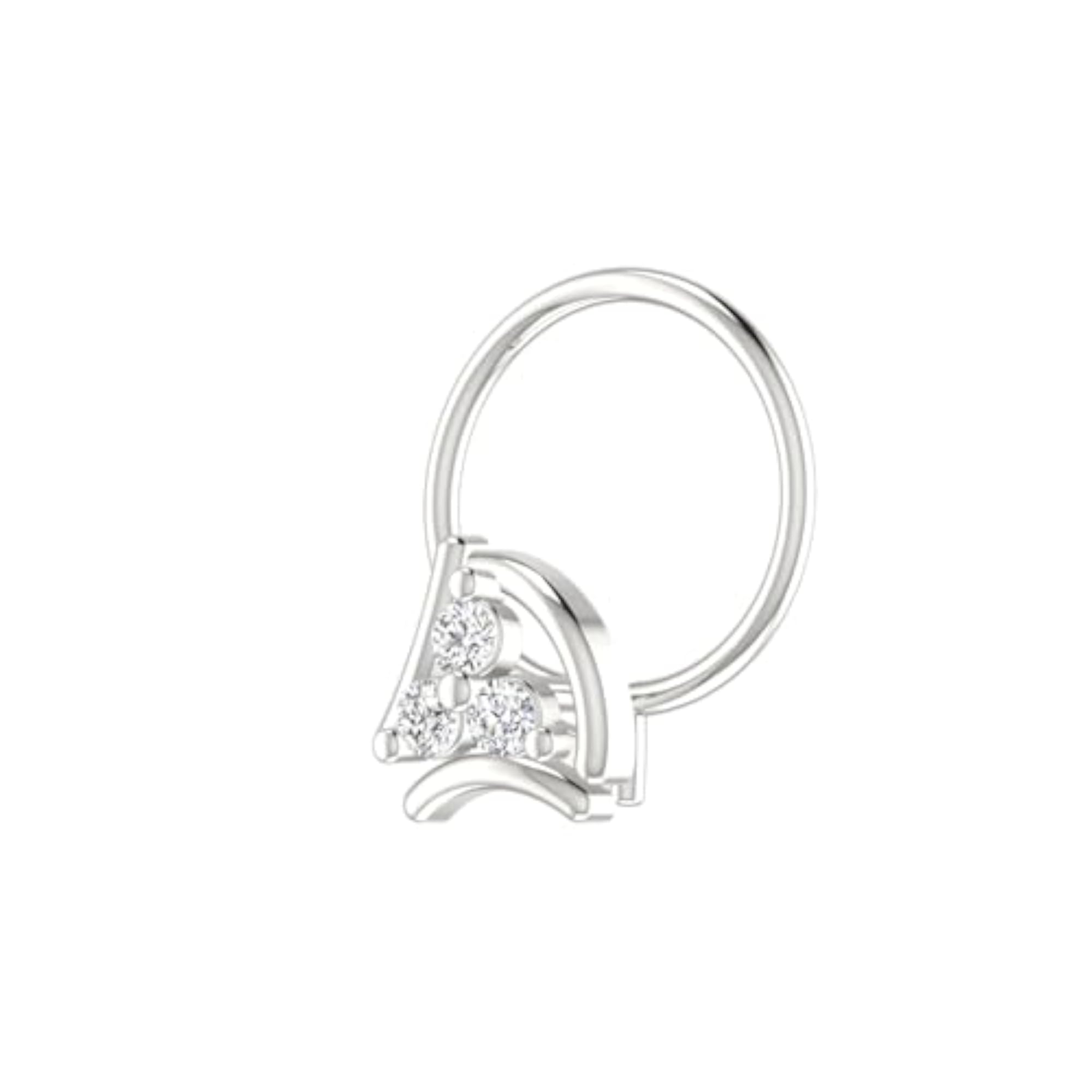 Women's 18K White Gold & Certified Diamond Nose Ring