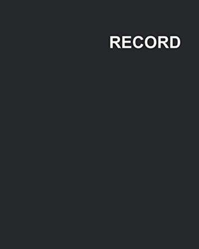 Office Record Log Book: 8" X 10" 200 Pages Ruled (Lined) Black Notebook