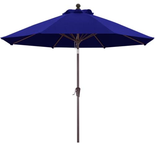 Image of MASTERCANOPY 9ft Olefin 5-Year-Non-Fading Patio Umbrella Dark Blue