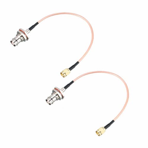 SMA Male to BNC Female Bulkhead RF Coaxial Cable RG316 Coax Cable 8 Inch 2pcs