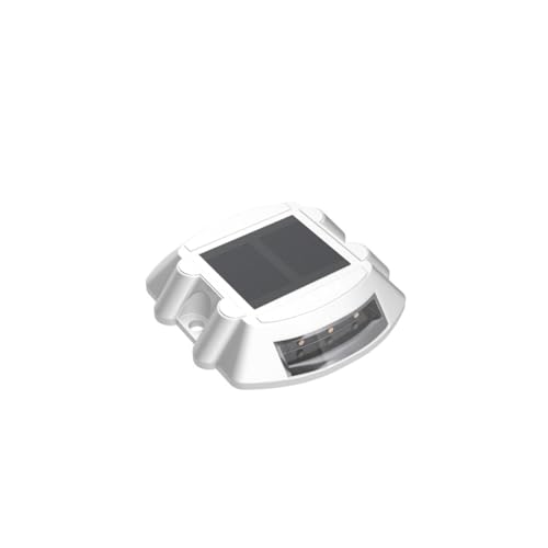 hardoll Solar Road Stud Light /Rechargeable6 LED Lamp Waterproof Outdoor Lantern Step Pathway Lights for Security Driveway (Red Flashing)(Metal)