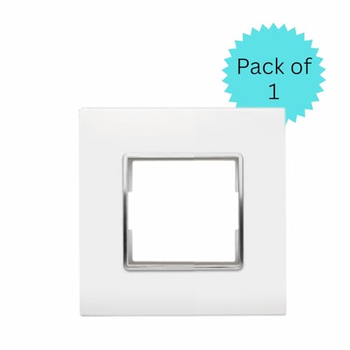 Image of Anchor by Panasonic Penta Modular Gina 2 Module Plate with Chrome Collar for Switch Board, 10 Years on Site Warranty (White, 65802)