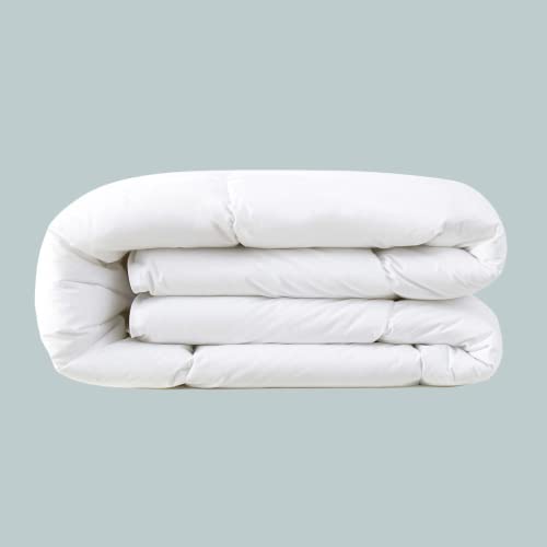 puredown® Couette Légère de Plumes et Duvet d'oie Blanche, 6 Tog pour Été Printemps Automne, Housse 100% Coton, 250 GR/m², 135x200cm Cover