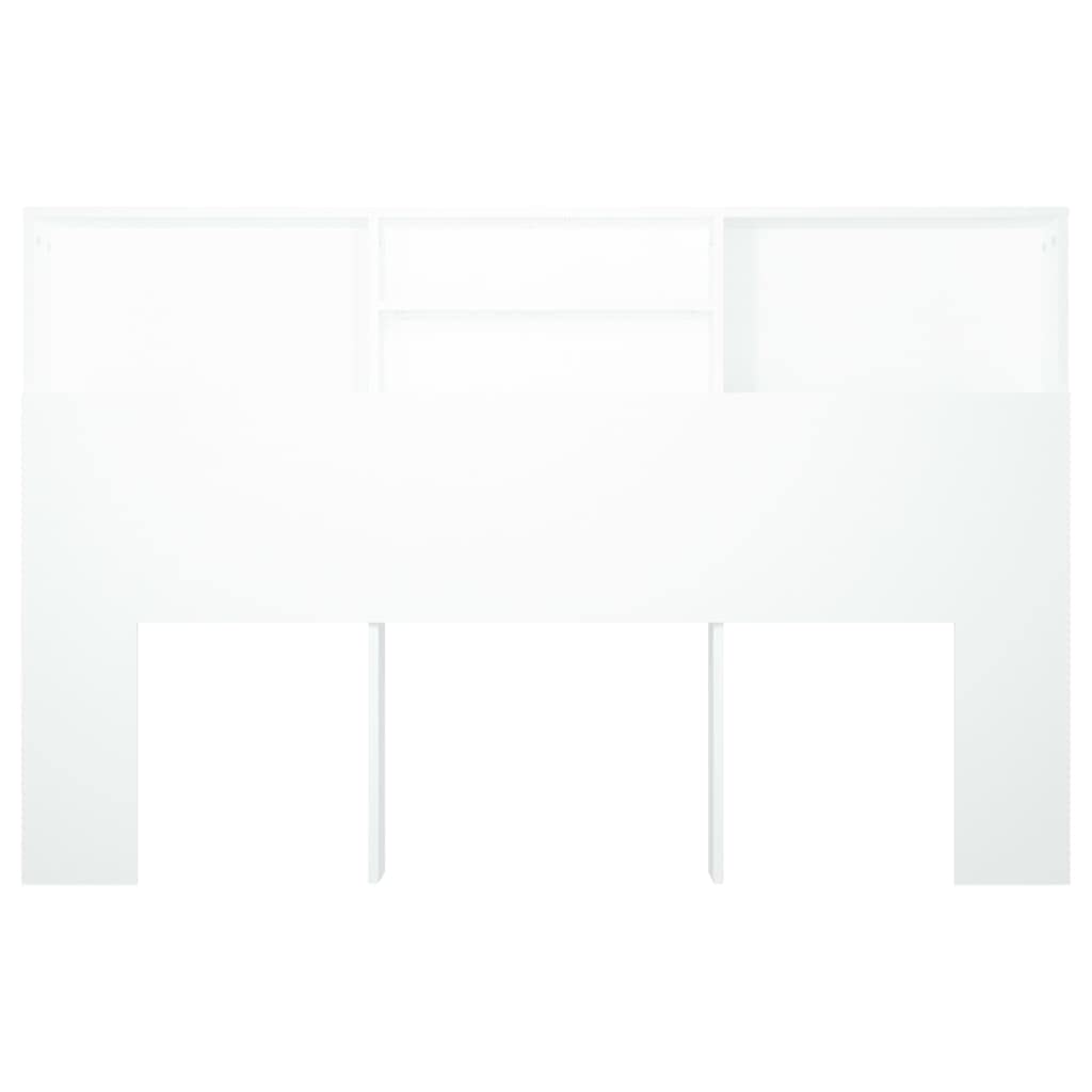 vidaXL Mueble Cabecero Armario Cabezal Almacenaje Dormitorio Habitación Mobiliario Muebles Decoración Adorno Blanco 160x19x103,5 cm