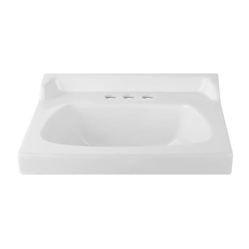 Image of Fine Fixtures Ceramic Bathroom Sink Top with Raised Back - Fits Standard 18 inch Vanity | Elegant and Durable Bathroom Sinks for Modern Homes - Upgrade Your Space - Perfect for Any Bathroom Design