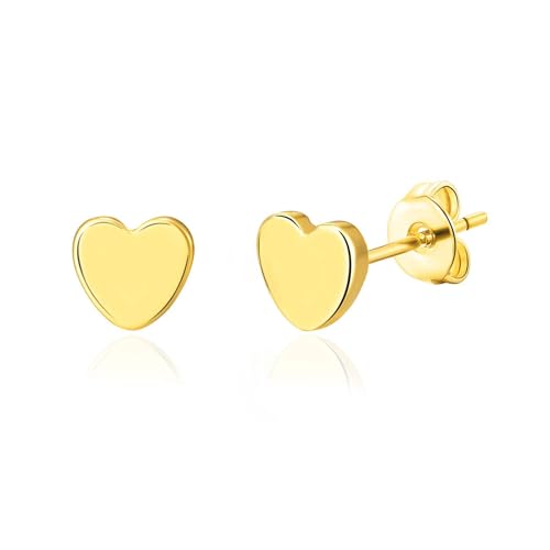 Philip Jones 18k Gold Plated Heart Stud Earrings