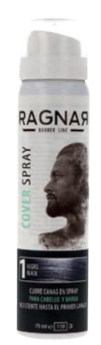 RAGNAR Grauabdeckung und sofortige Ausbesserung von Haarwurzeln, die in Sekunden definiert und auffüllt, graues Haar kaschiert, temporäre Färbung, Instant-Farbe (schwarz, Flasche)