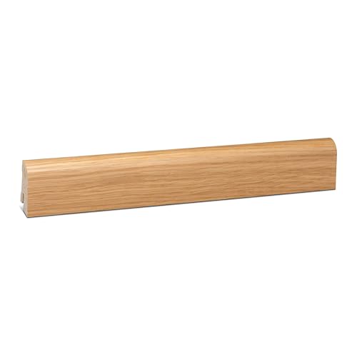 KGM Sockelleiste ExPress-45 Profil - Fußbodenleiste Fichte Massivholz Eiche hell - Maße: 2400 x 18 x 45 mm - 1 Stück