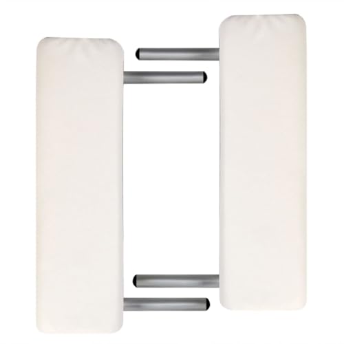 Genérico Camilla de Masaje Plegable 2 Zonas Estructura de Aluminio Crema,Salud y Belleza,Cuidado Personal,Masaje y relajación,Mesas de masaje-110085