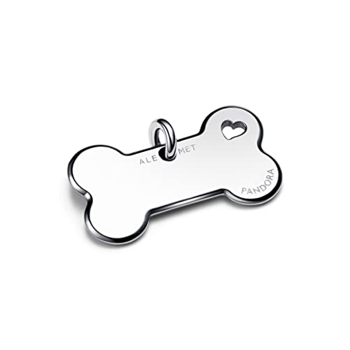 PANDORA Moments Haustiere Hundeknochen Halsbandanhänger aus Edelstahl, kompatibel mit Haustierhalsband aus lederfreiem Stoff, 312269C00