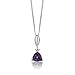 Miore Schmuck Damen 0.01 Ct Diamant Halskette mit Kettenanhänger Edelstein / Geburtsstein lila Amethyst und Solitär Diamant Brillant Kette aus Weißgold 9 Karat / 375 Gold, 45 cm lang