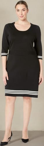Anne Klein Women's Size Plus Three-Quarter Sleeve Fit and Flare Sweater Dress2