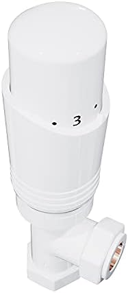 ELEGANT White Angled Thermostatic Radiator Valve Set TRV Radiator Valves with Lockshield for Towel Rails Central Heating Radiators