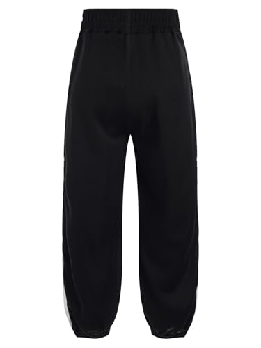 Youth Boys Basketball Pants, Side Button Running Casual Loose Jogger Athletic Workout Sweatpants