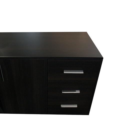 Image of Lakdi The Furniture Co Director Office Table for L-Shape Made in Particle Board with Side Unite and Openable Shutter & Storage Wire Manager,CPU Storage Luxury Executive Desk Brown Color- (LDL-532)