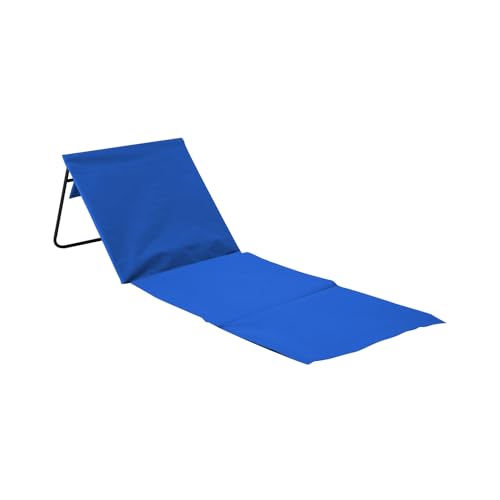 THINIA HOME - Esterilla Plegable de Playa Acolchada con Respaldo, Acero y Tela Oxford, Impermeable, Secado Rápido, Diseño Portátil, Bolsillo Trasero, Asa de Transporte