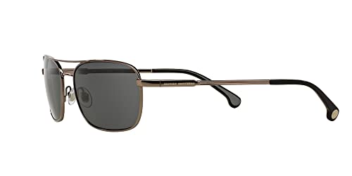 Brooks Brothers Men's BB4016 Rectangular Sunglasses, Gunmetal/Solid Grey, 56 mm3