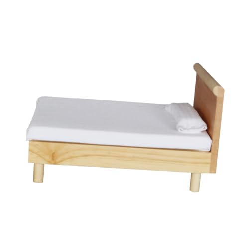 ibasenice 1 Pc Mini Cama Doble Accesorio De Cama De Simulación Accesorio De Cama En Miniatura Cama Pequeña De Simulación Cama De Casa De Muñecas Accesorio De Mini Cama Khaki Roble