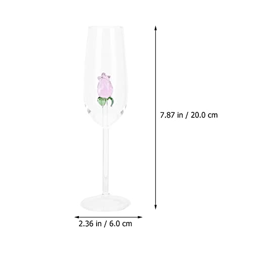 Doitool Rose Wine Glass, Crystal Flower Wine Goblet, Red Wine Glass, Champagne Flutes Cocktail Cup Drinkware For Wedding Birthday Party Festival #TOP3