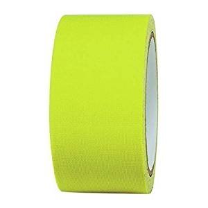 Westerwald-Shop Hochleistungs Gewebeband Neon Gelb 50mm x 25000mm, 24 Rollen Profi Abdeckband, PE-beschichtet, wasserfest, leicht abreißen, stark haftend auf rauhen Untergründen, UV-aktiv