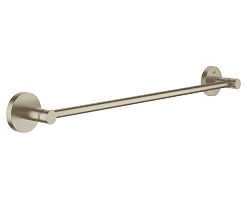 GROHE Essentials - Badetuchhalter (504 mm, verdeckte Befestigung, geeignet zum Bohren oder Kleben), nickel gebürstet, 40688EN1