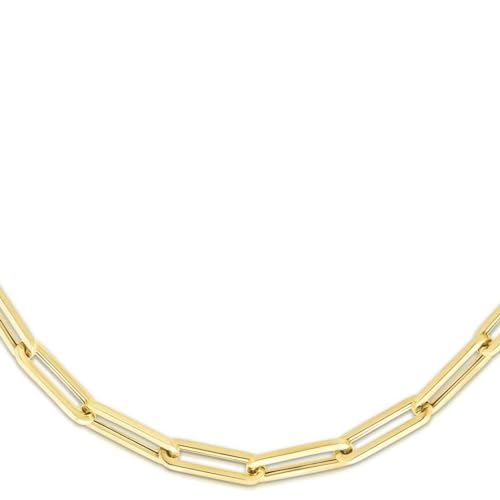 Floreo 14k Yellow Gold Hollow Paperclip Link Chain Bracelet - 7.5 Inch2