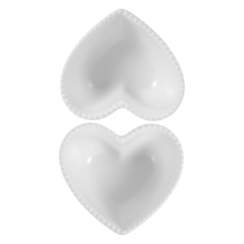 MAGICLULU 2pezzi Ciotole Cuore in Ceramica Irregolare Per Dessert e Snacks Piatti Pirofila Forma Di Cuore Per Colazione Budino e Zuppe Vaschette Romantiche Da Cucina