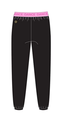 Pantalón de chándal negro para niña con cintura elástica de algodón suave 3