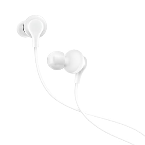 Type-C Earphones for vivo T3 Ultra/T 3 Ultra Earphones Original Like Wired in-Ear Headphones Stereo Deep Bass Headset Earbud with Type-C to 3.5mm Audio Jack, Mic (TVI2, White)