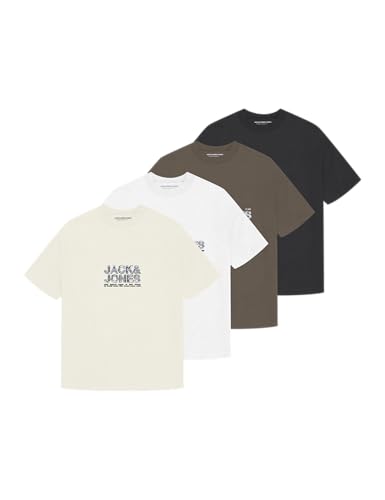 Lot de 4 t-shirts Jack & Jones homme col rond manches courtes Jcodynamic en coton