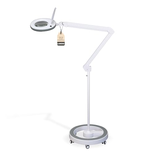 Lumeno LED Lampe loupe 7215GR avec lentille en verre de 127 mm, lampe de travail, convient pour cosmétique, les bricoleurs, aide à la lecture lampe...