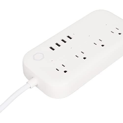 Luqeeg Protector eléctrico Smart Plug con 4 tomas controladas individualmente, 4 puertos USB y control remoto WiFi, material ABS miniatura 7