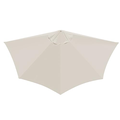 Halbrund Sonnenschirm Schirmstoff 2 7m Groß Kurbel UV-Schutz 30+ Sonnen- und Regenschutztuch Balkonschirm Halbrund Ersatzschirmtuch für Garten Schwimmbäder Polyester nur Regenschirmstoff (Beige)